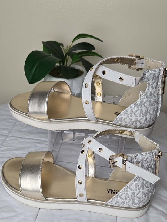 Michael Kors Other - Michael Kors Girls Brandy Astrid Sandals Pale Gold/ White Size 4